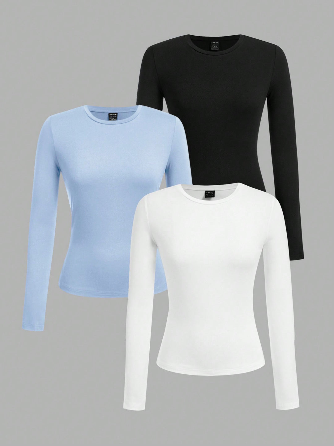 Ensemble de 3 T-shirts Casual à Manches Longues