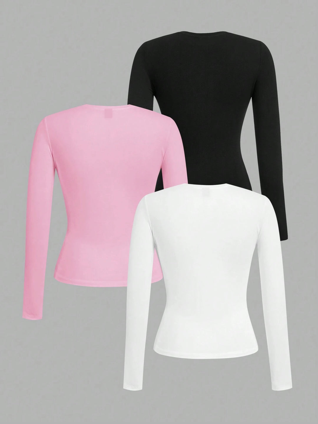 Ensemble de 3 T-shirts Casual à Manches Longues