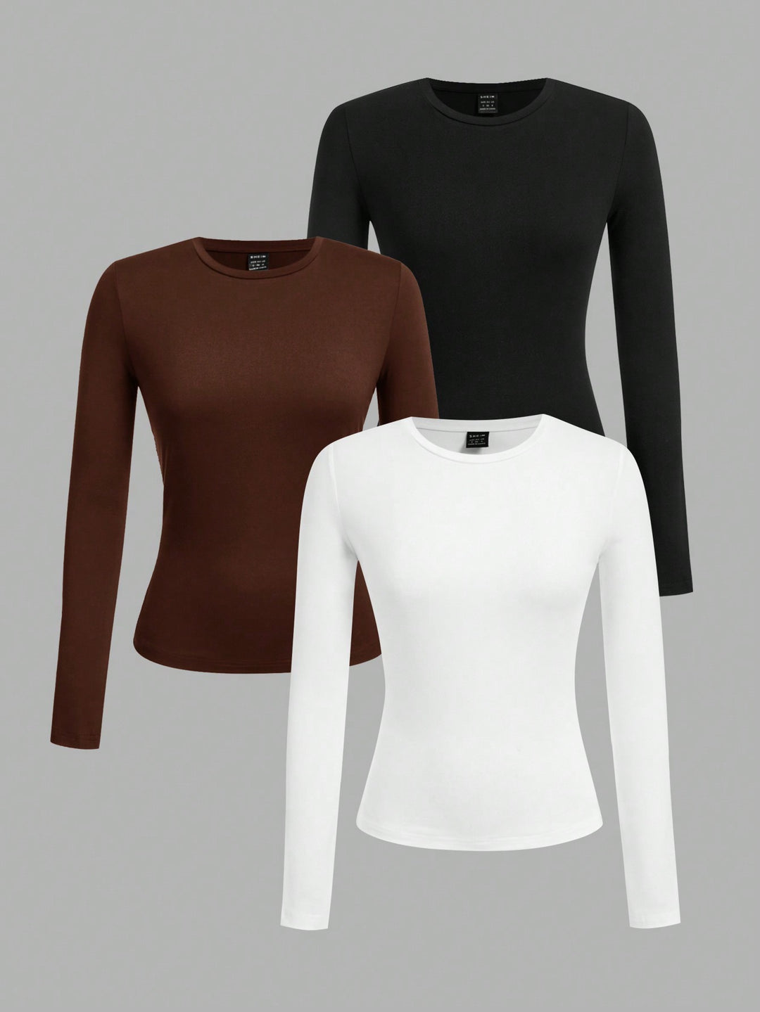 Ensemble de 3 T-shirts Casual à Manches Longues