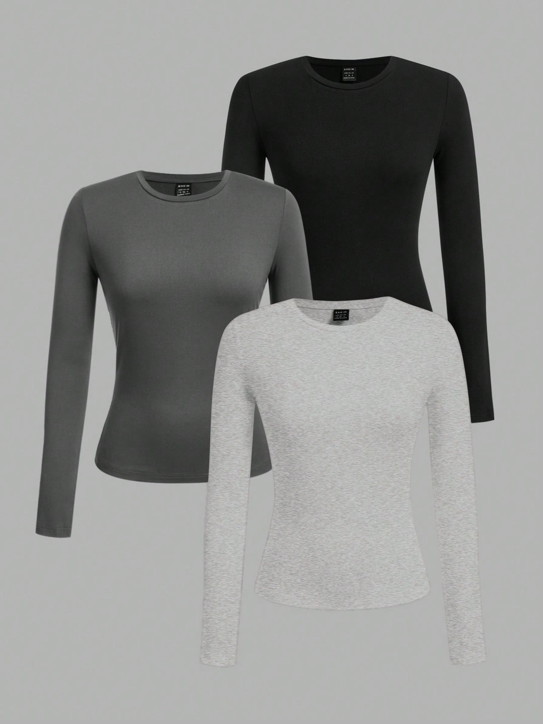 Ensemble de 3 T-shirts Casual à Manches Longues