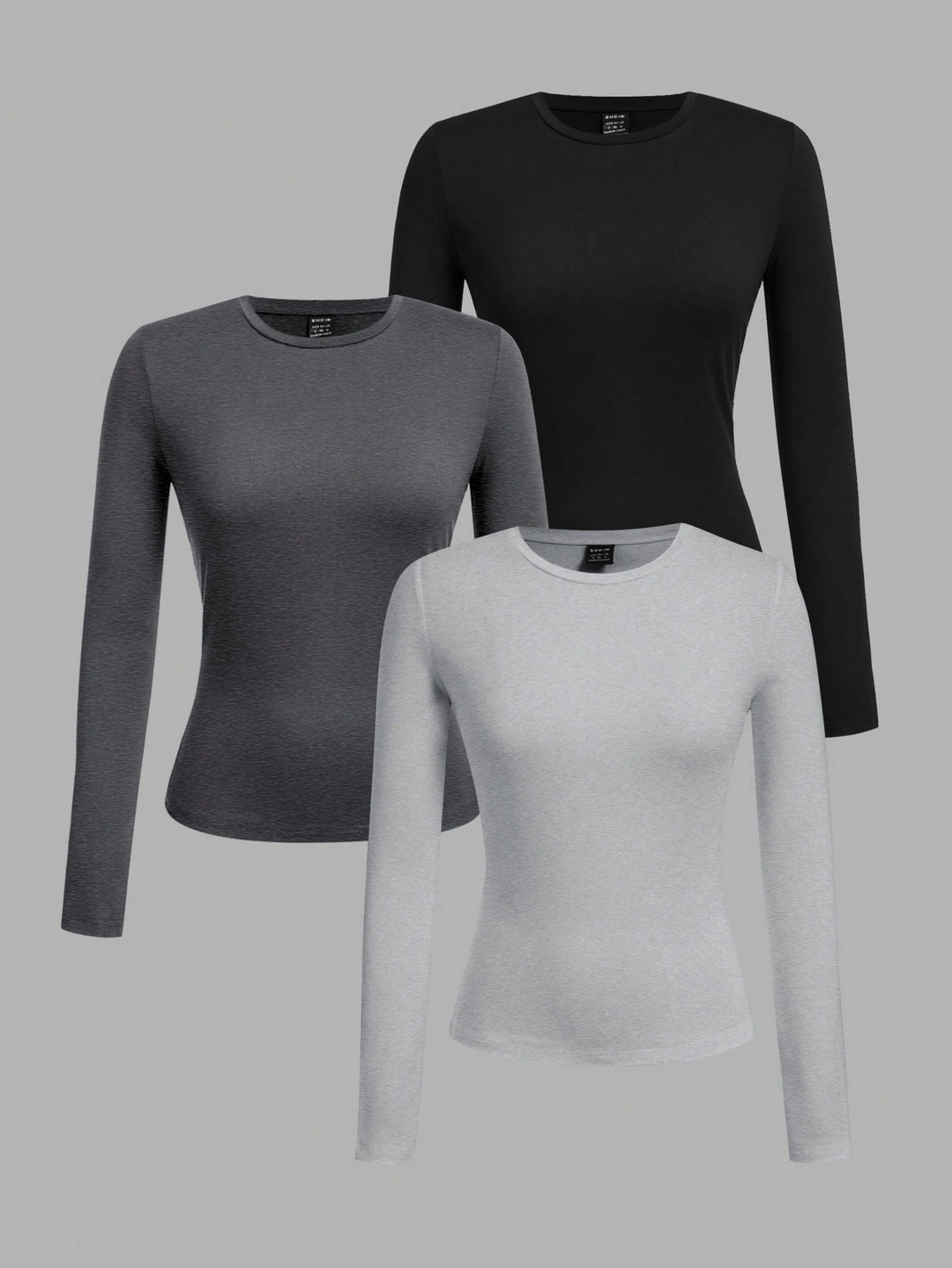 Ensemble de 3 T-shirts Casual à Manches Longues