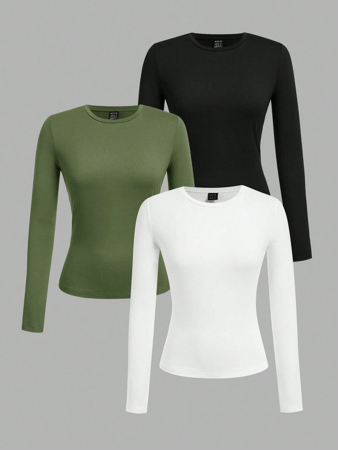 Ensemble de 3 T-shirts Casual à Manches Longues