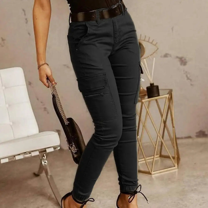 Pantalon décontracté pour femme, taille basse