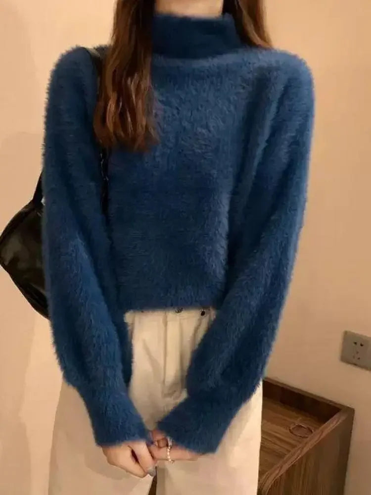 Pull Femme Tissu Polaire – Col Roulé Doux & Chaud Hiver 2025/2026