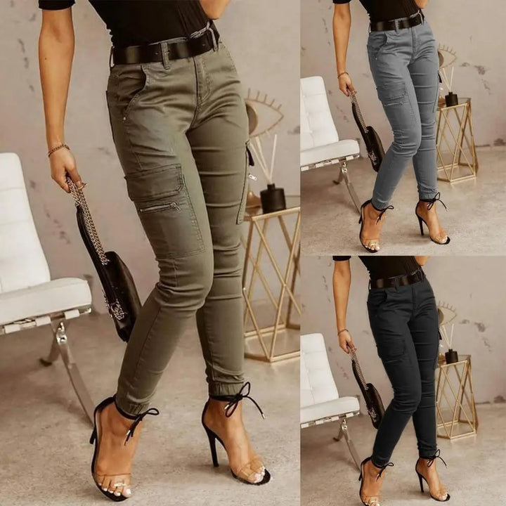 Pantalon décontracté pour femme, taille basse