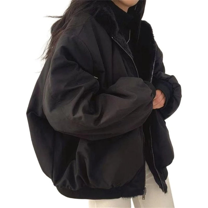 Manteau Hiver Réversible Femme – Puffer Doublé Fourrure avec Capuche