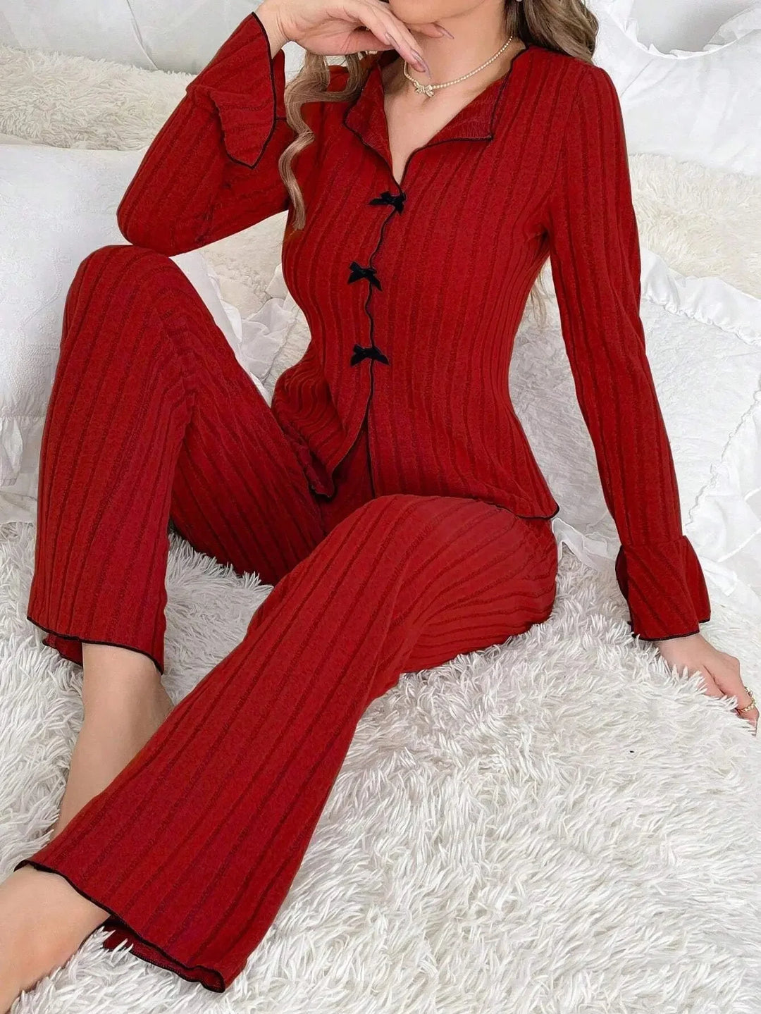 Pyjama Femme d’Intérieur – Confortable & Chaud pour Automne-Hiver