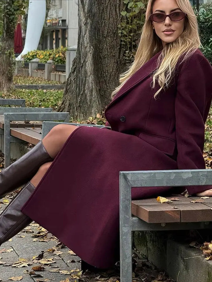 Manteau en laine bordeaux Hannah