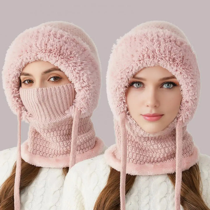 Ensemble Hiver 3-en-1 – Bonnet + Écharpe Doux & Chaud avec Cache-Visage