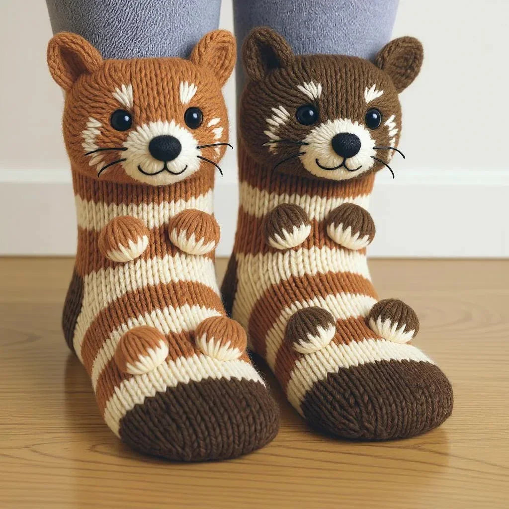 Chaussettes Douces et Chaudes avec Motifs Animaux – Cocooning Hiver
