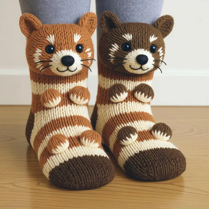 Chaussettes Douces et Chaudes avec Motifs Animaux – Cocooning Hiver
