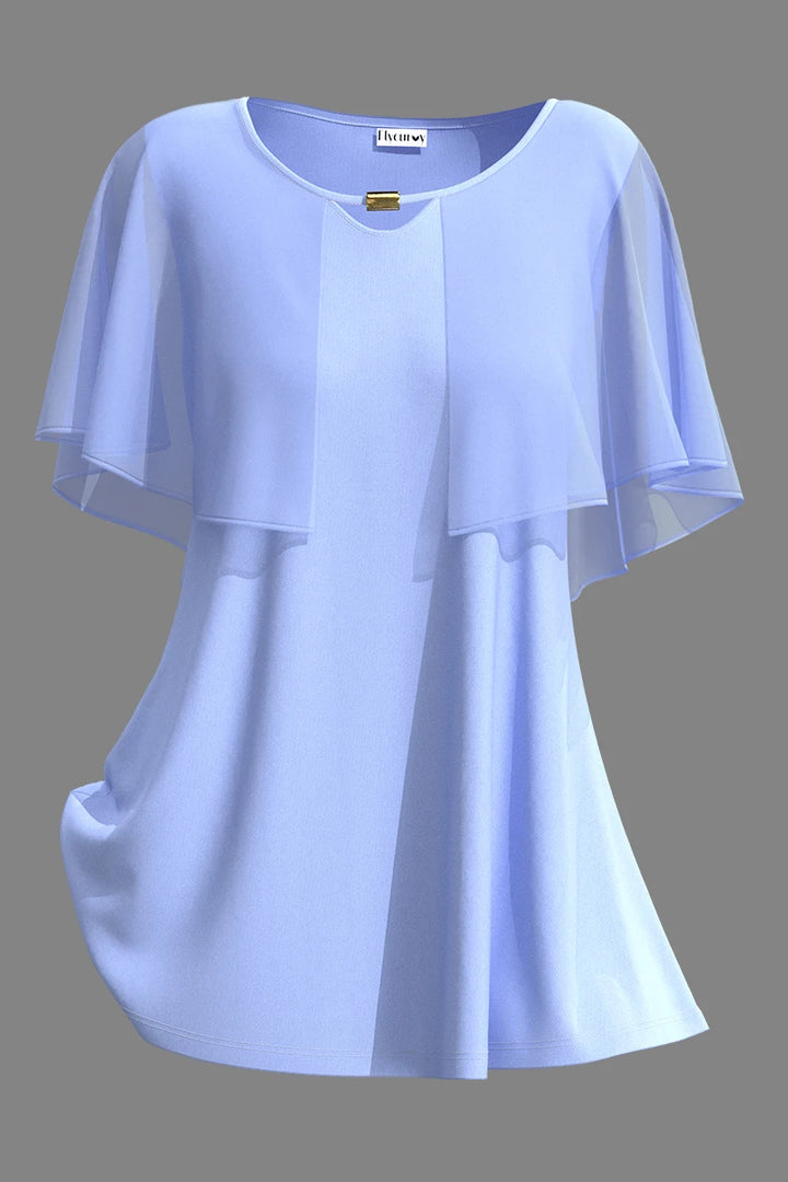 Robe Décontractée Manches Papillon en Chiffon