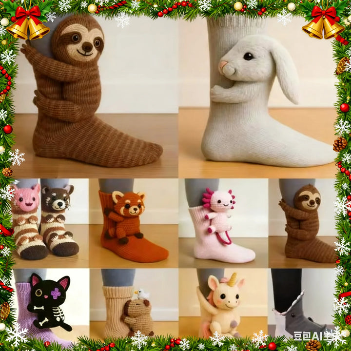 Chaussettes Douces et Chaudes avec Motifs Animaux – Cocooning Hiver