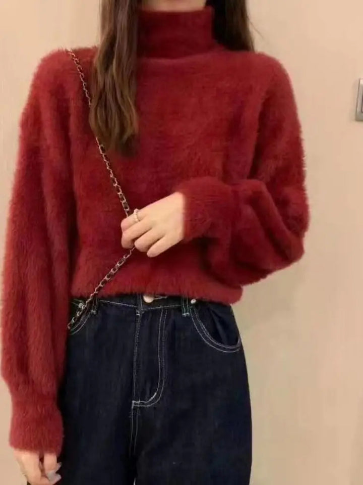 Pull Femme Tissu Polaire – Col Roulé Doux & Chaud Hiver 2025/2026