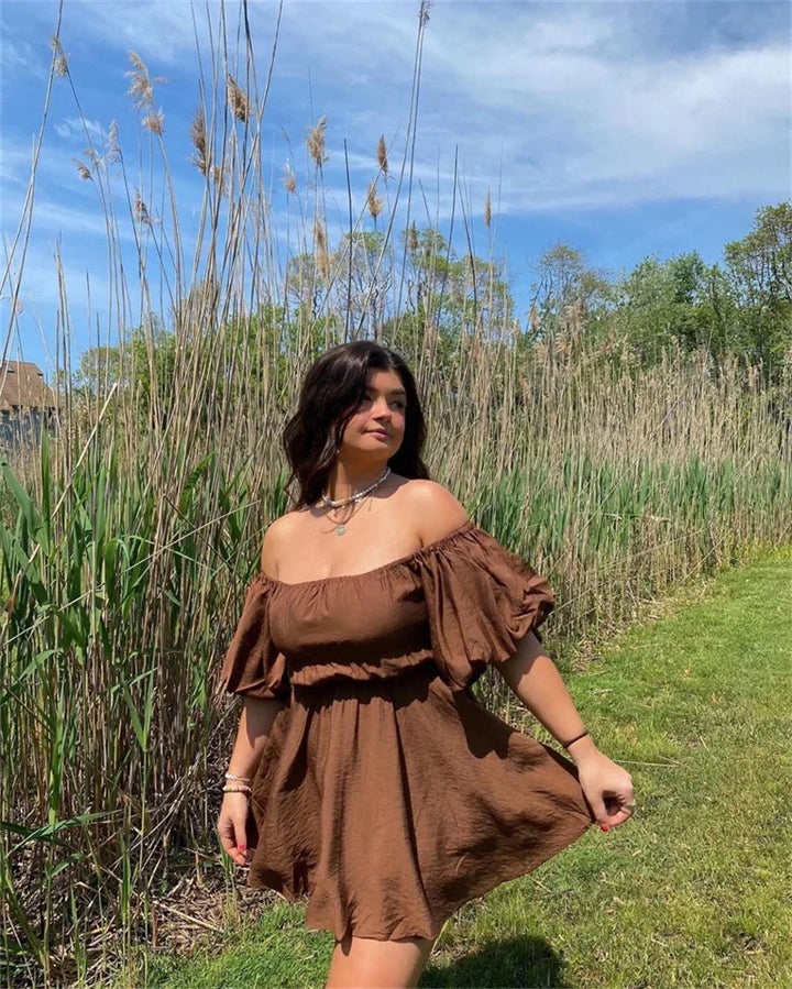 Élégante robe à manches courtes