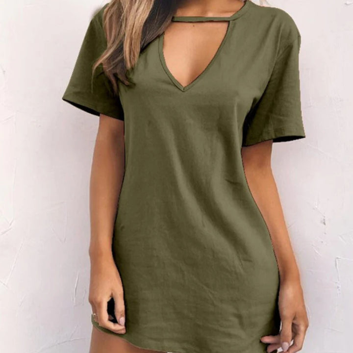 Élégante robe à manches courtes