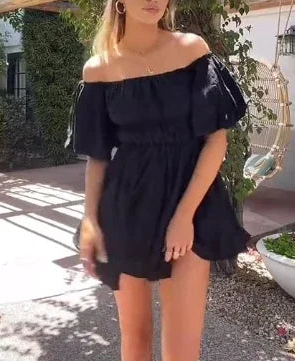 Élégante robe à manches courtes