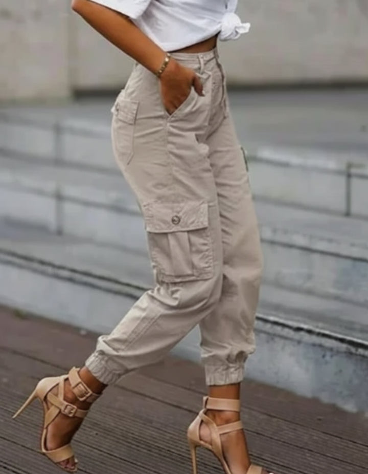 Pantalon Cargo Taille Haute