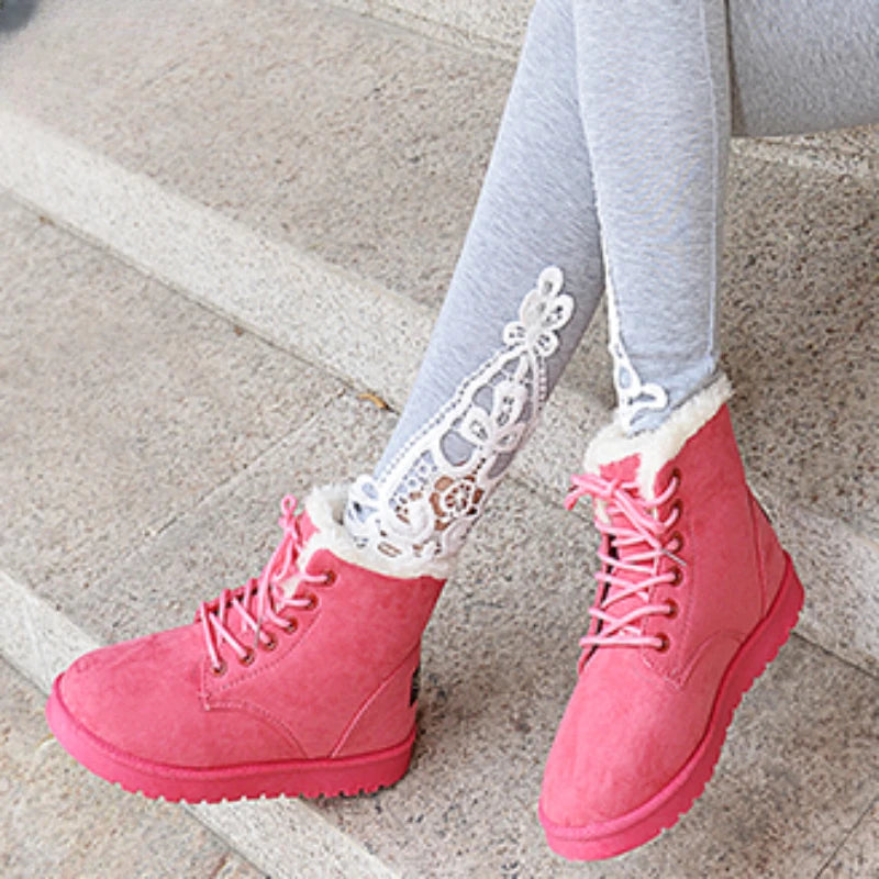 Bottines fourrées lacets