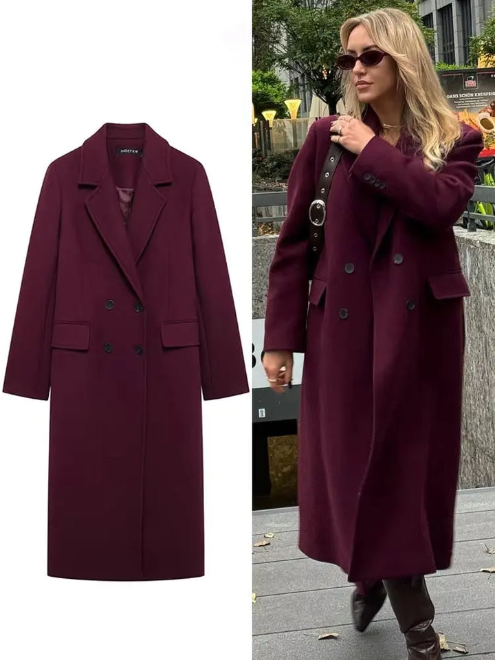Manteau en laine bordeaux Hannah