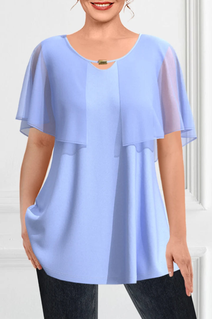 Robe Décontractée Manches Papillon en Chiffon