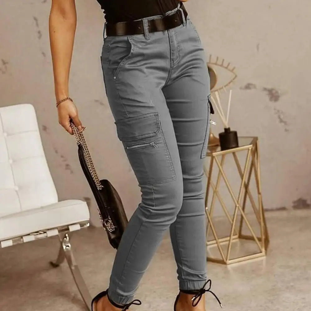 Pantalon décontracté pour femme, taille basse