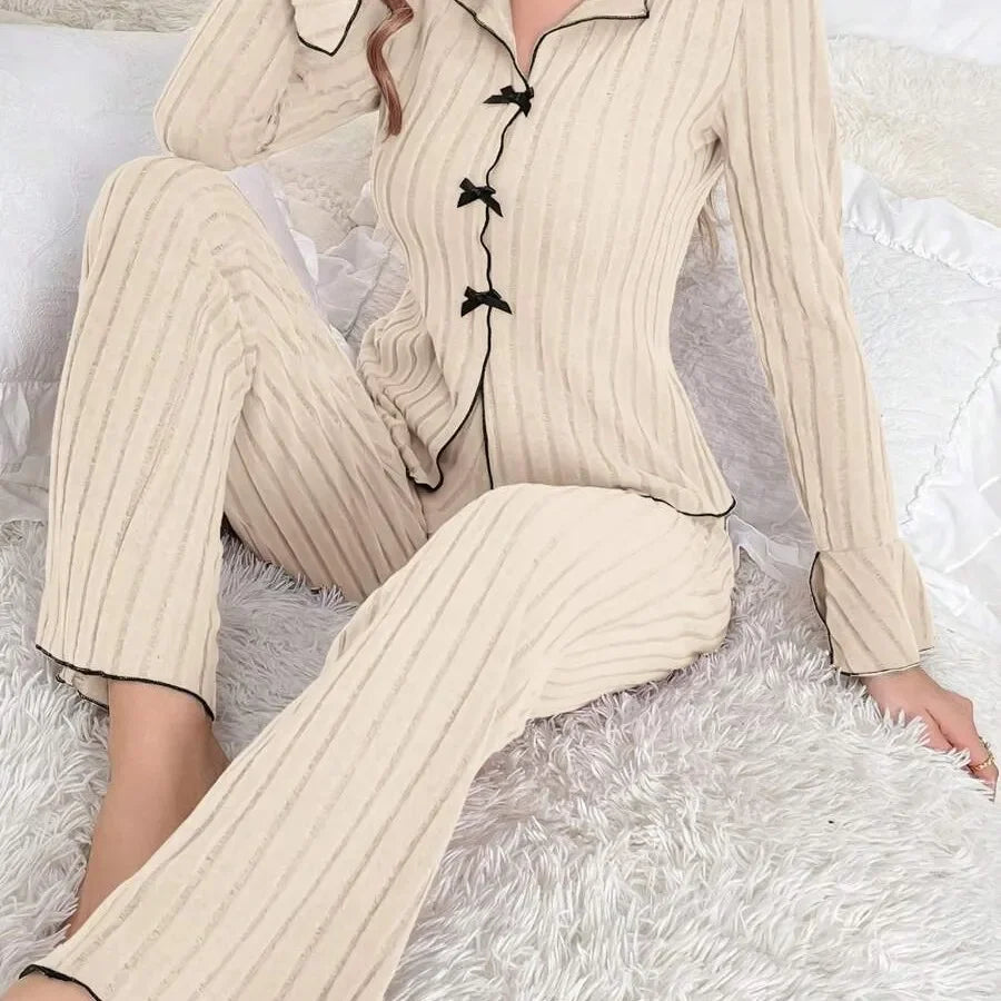 Pyjama Femme d’Intérieur – Confortable & Chaud pour Automne-Hiver