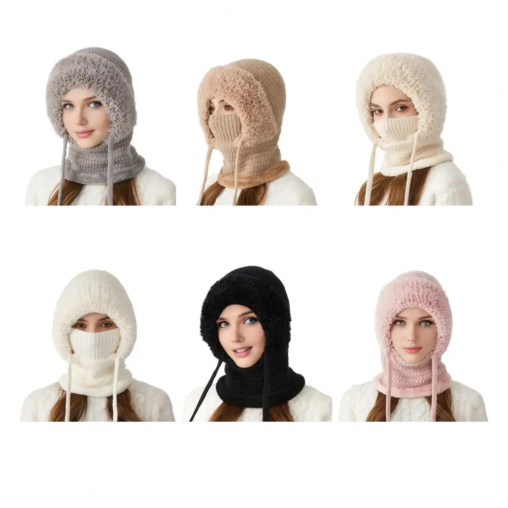 Ensemble Hiver 3-en-1 – Bonnet + Écharpe Doux & Chaud avec Cache-Visage