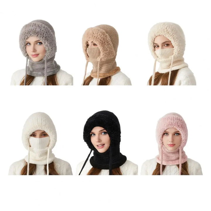 Ensemble Hiver 3-en-1 – Bonnet + Écharpe Doux & Chaud avec Cache-Visage