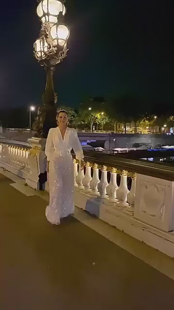 Ensemble Femme 2 pièces – Pantalon Large & Top Élégant avec Ceinture